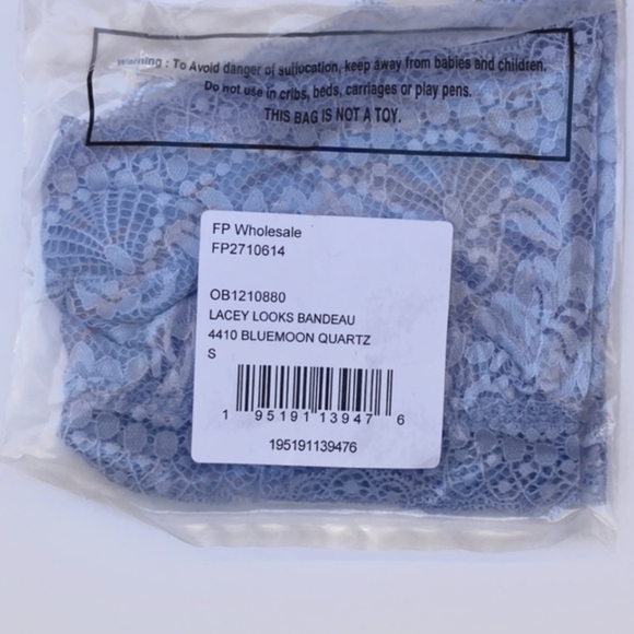 NWT Free People Lacy Looks bandeau Bluemoon Quartz Sz S - Picture 11 of 13